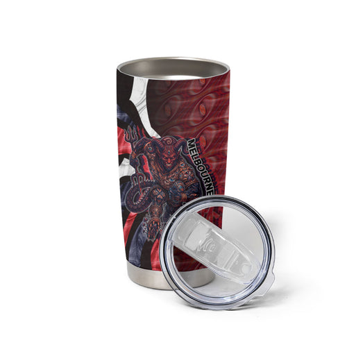 Personalised Melbourne Demons Tumbler Cup Trippy Psychedelic Abstract Art Mascot Football Fans