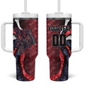 Personalised Melbourne Demons Tumbler With Handle Trippy Psychedelic Abstract Art Mascot Football Fans