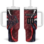 Personalised Melbourne Demons Tumbler With Handle Trippy Psychedelic Abstract Art Mascot Football Fans