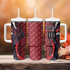 Personalised Melbourne Demons Tumbler With Handle Trippy Psychedelic Abstract Art Mascot Football Fans