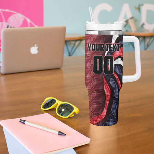 Personalised Melbourne Demons Tumbler With Handle Trippy Psychedelic Abstract Art Mascot Football Fans