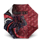 Personalised Melbourne Demons Umbrella Trippy Psychedelic Abstract Art Mascot Football Fans