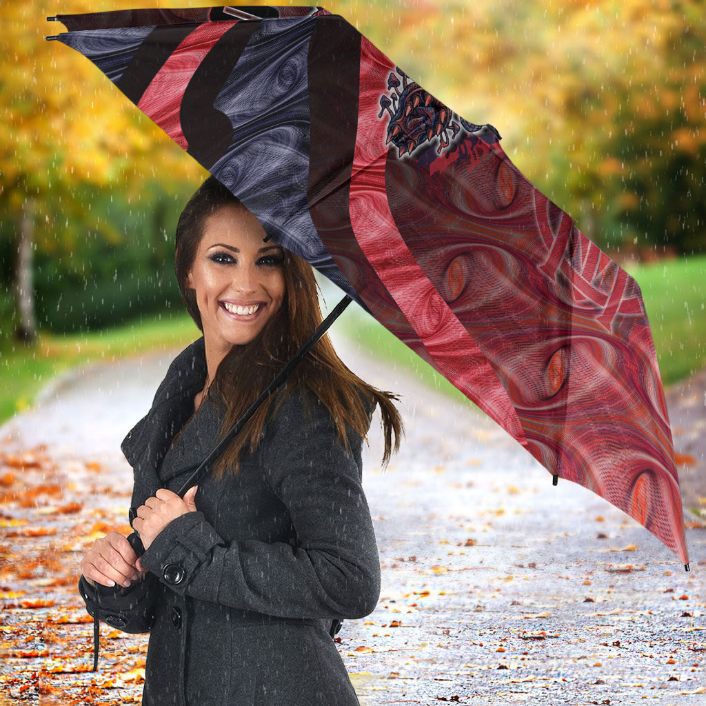 Personalised Melbourne Demons Umbrella Trippy Psychedelic Abstract Art Mascot Football Fans