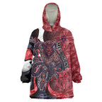 Personalised Melbourne Demons Wearable Blanket Hoodie Trippy Psychedelic Abstract Art Mascot Football Fans