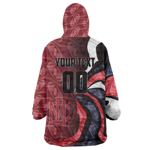 Personalised Melbourne Demons Wearable Blanket Hoodie Trippy Psychedelic Abstract Art Mascot Football Fans