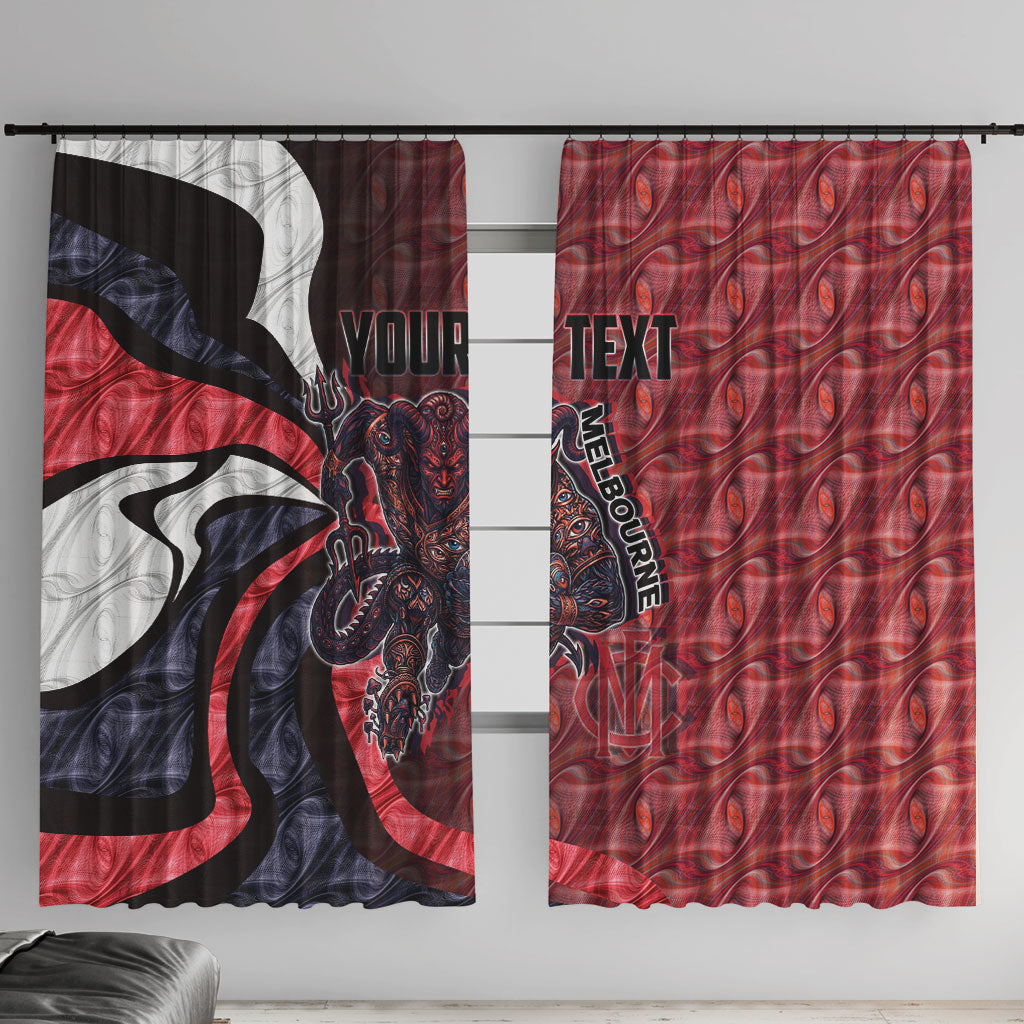 Personalised Melbourne Demons Window Curtain Trippy Psychedelic Abstract Art Mascot Football Fans