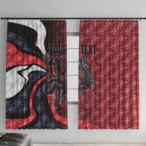 Personalised Melbourne Demons Window Curtain Trippy Psychedelic Abstract Art Mascot Football Fans
