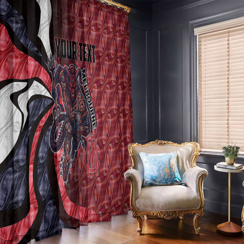 Personalised Melbourne Demons Window Curtain Trippy Psychedelic Abstract Art Mascot Football Fans