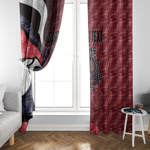 Personalised Melbourne Demons Window Curtain Trippy Psychedelic Abstract Art Mascot Football Fans