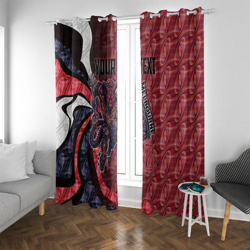 Personalised Melbourne Demons Window Curtain Trippy Psychedelic Abstract Art Mascot Football Fans