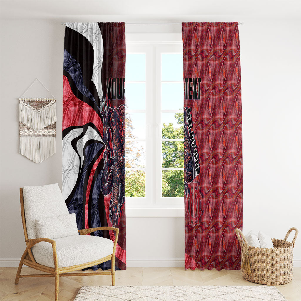 Personalised Melbourne Demons Window Curtain Trippy Psychedelic Abstract Art Mascot Football Fans