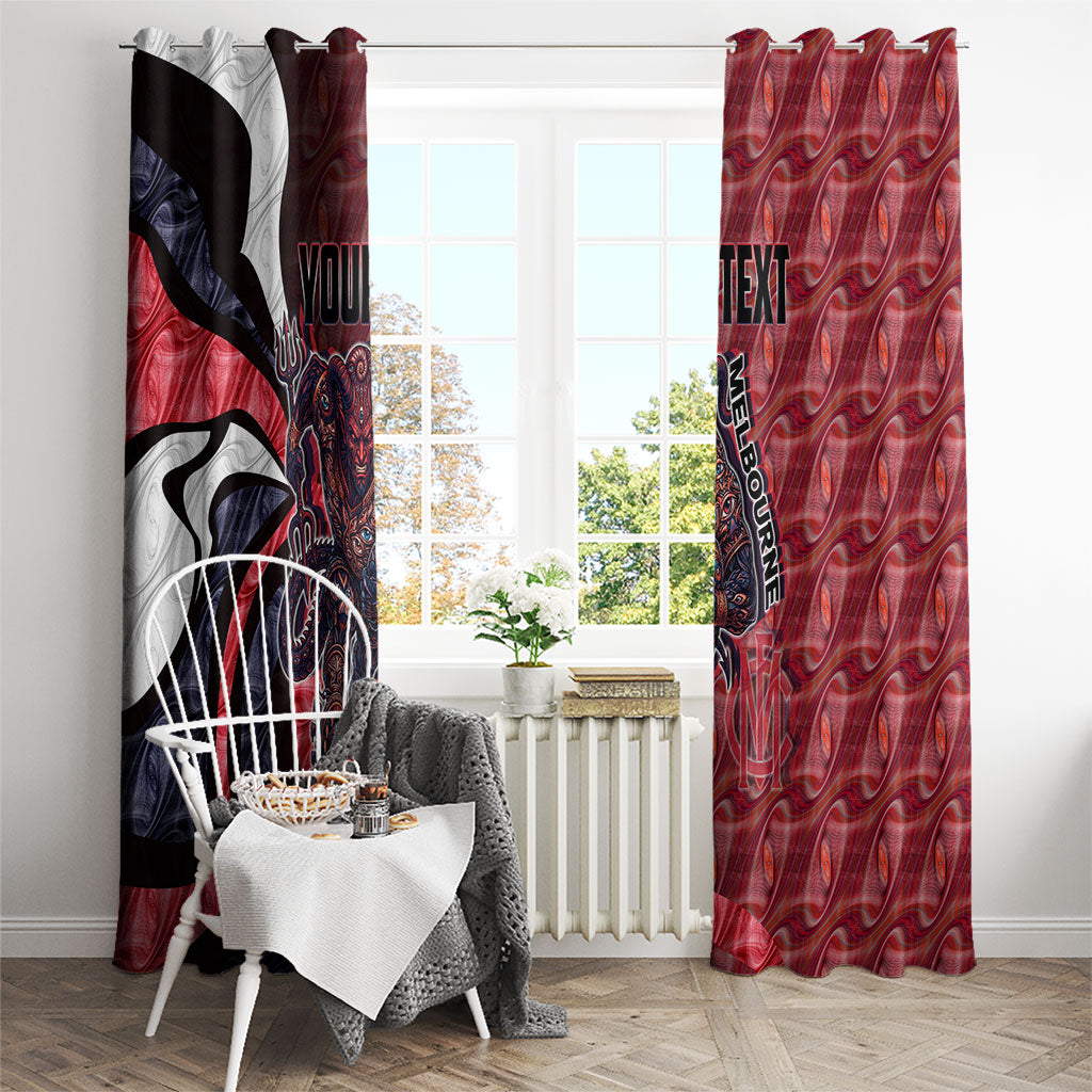 Personalised Melbourne Demons Window Curtain Trippy Psychedelic Abstract Art Mascot Football Fans