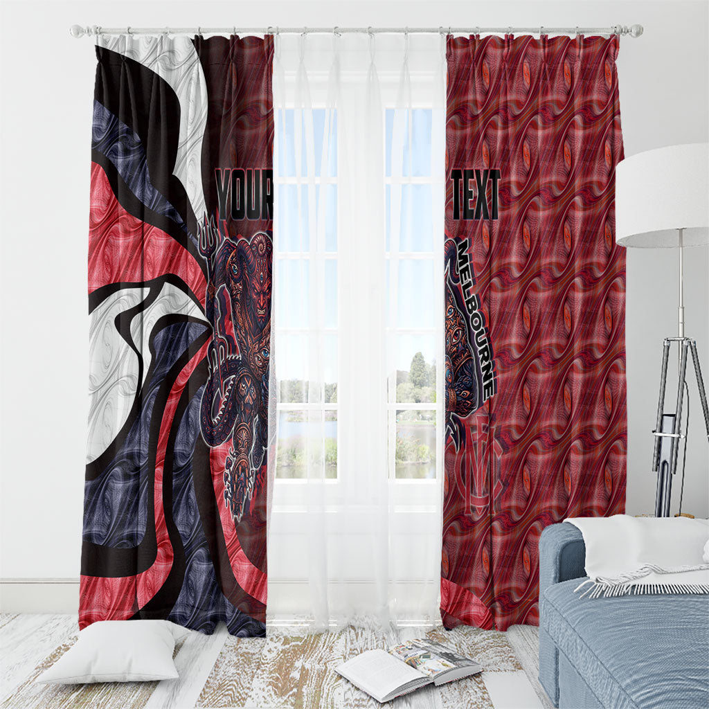 Personalised Melbourne Demons Window Curtain Trippy Psychedelic Abstract Art Mascot Football Fans