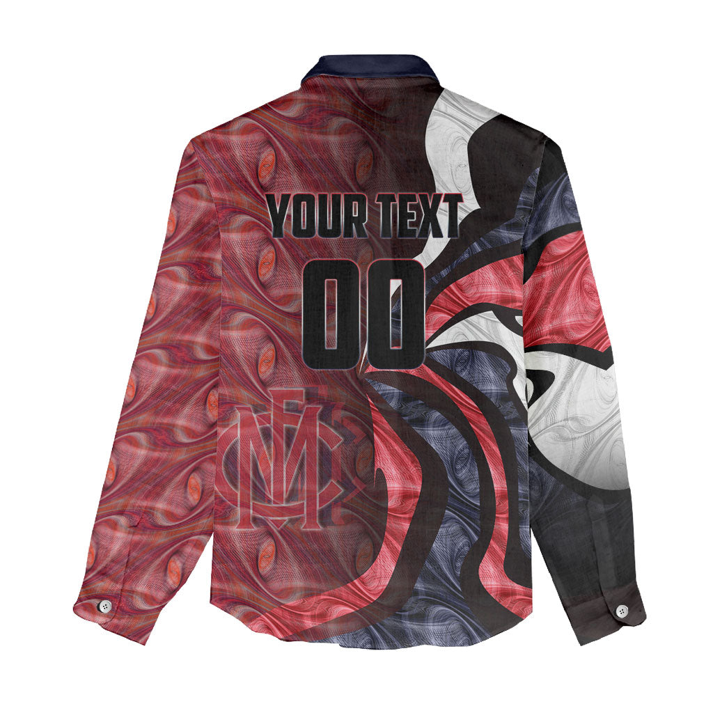 Personalised Melbourne Demons Women Casual Shirt Trippy Psychedelic Abstract Art Mascot Football Fans