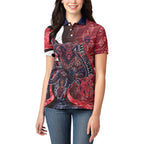 Personalised Melbourne Demons Women Polo Shirt Trippy Psychedelic Abstract Art Mascot Football Fans