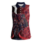 Personalised Melbourne Demons Women Sleeveless Polo Shirt Trippy Psychedelic Abstract Art Mascot Football Fans