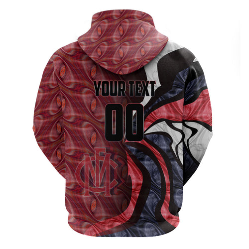 Personalised Melbourne Demons Zip Hoodie Trippy Psychedelic Abstract Art Mascot Football Fans