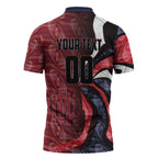 Personalised Melbourne Demons Zipper Polo Shirt Trippy Psychedelic Abstract Art Mascot Football Fans