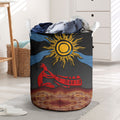 Didgeridoo Laundry Basket Australian Aboriginal Sun Motif Indigenous Art