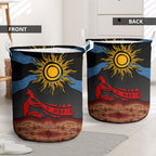 Didgeridoo Laundry Basket Australian Aboriginal Sun Motif Indigenous Art