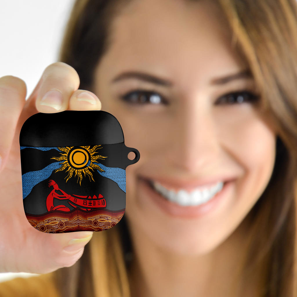 Didgeridoo AirPods Case Australian Aboriginal Sun Motif Indigenous Art