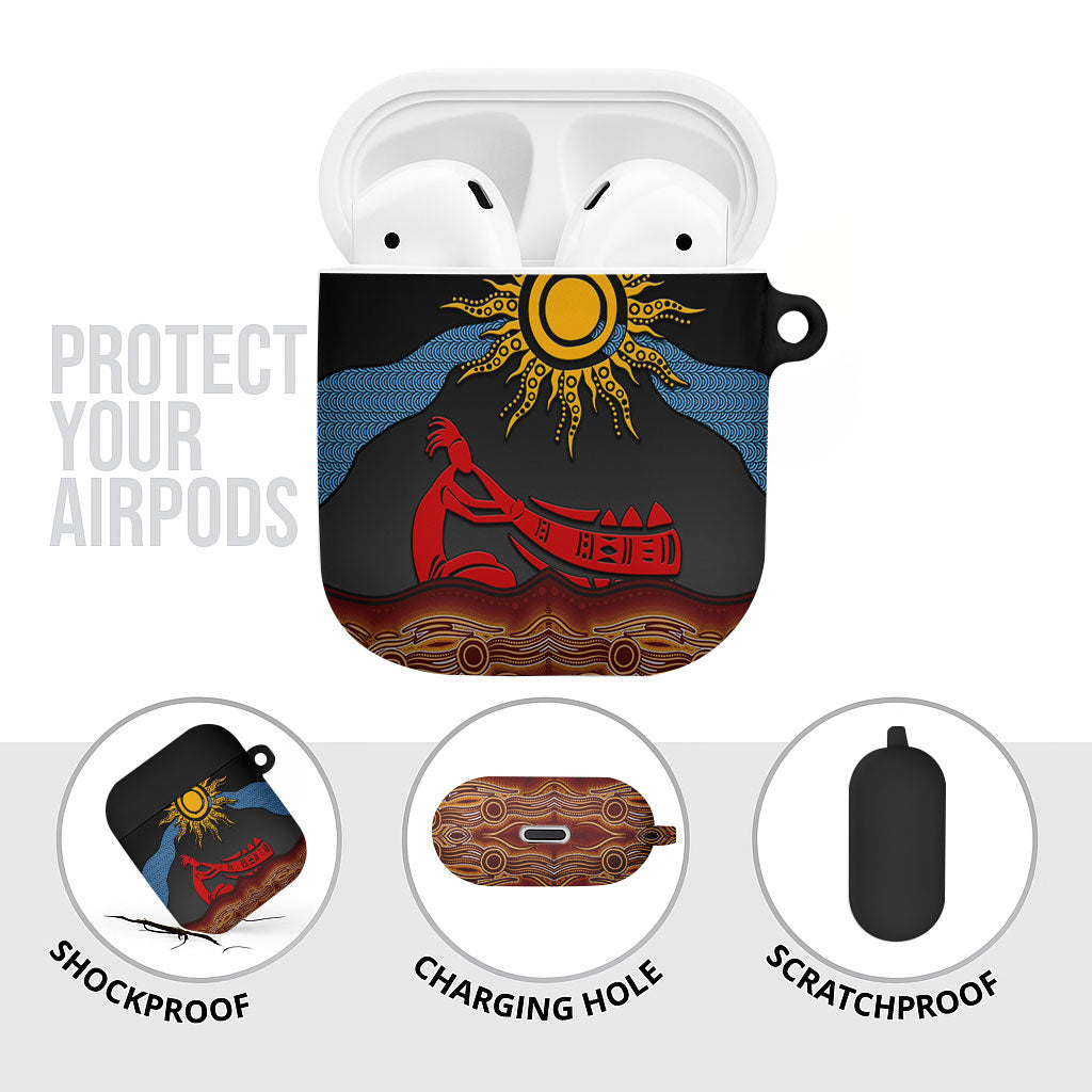 Didgeridoo AirPods Case Australian Aboriginal Sun Motif Indigenous Art