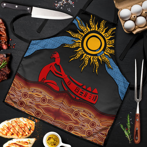 Didgeridoo Apron Australian Aboriginal Sun Motif Indigenous Art