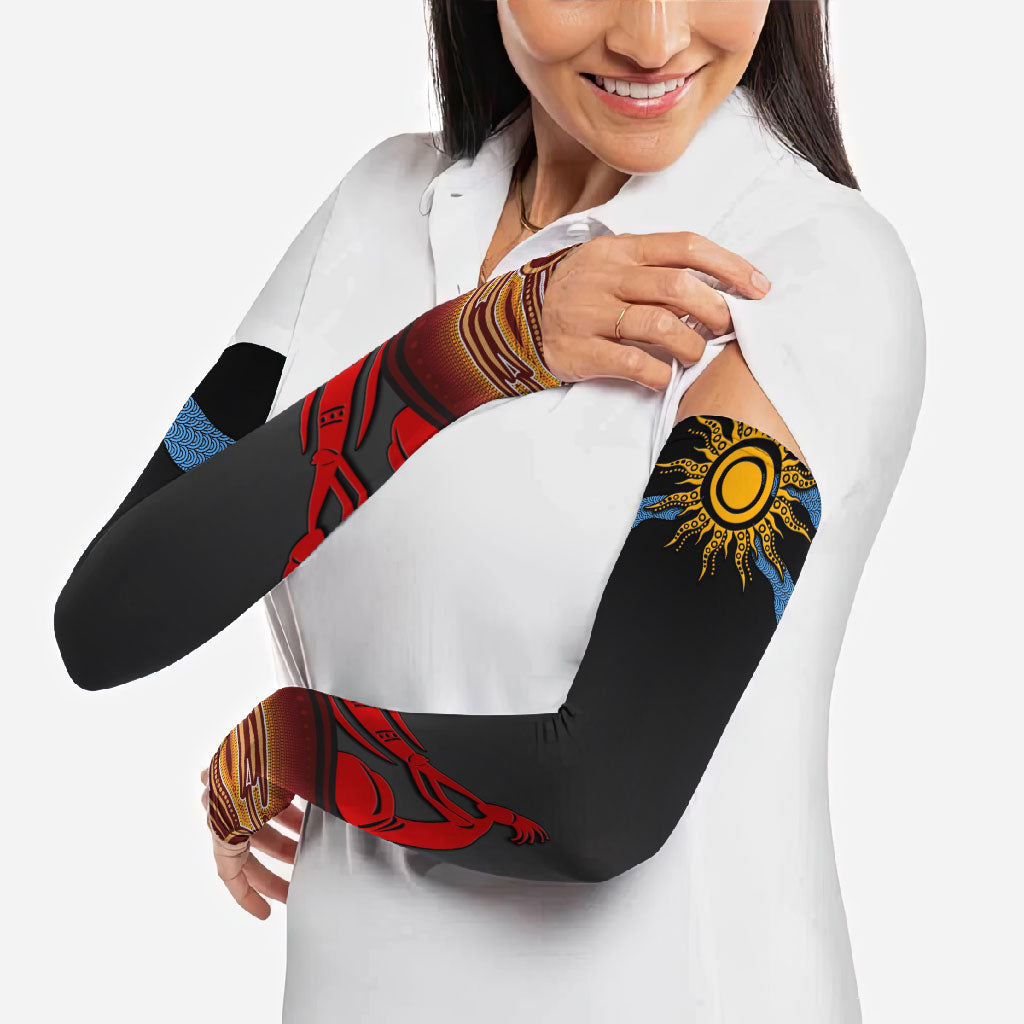 Didgeridoo Arm Sleeves Australian Aboriginal Sun Motif Indigenous Art