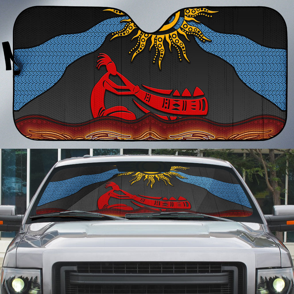 Didgeridoo Auto Sun Shade Australian Aboriginal Sun Motif Indigenous Art