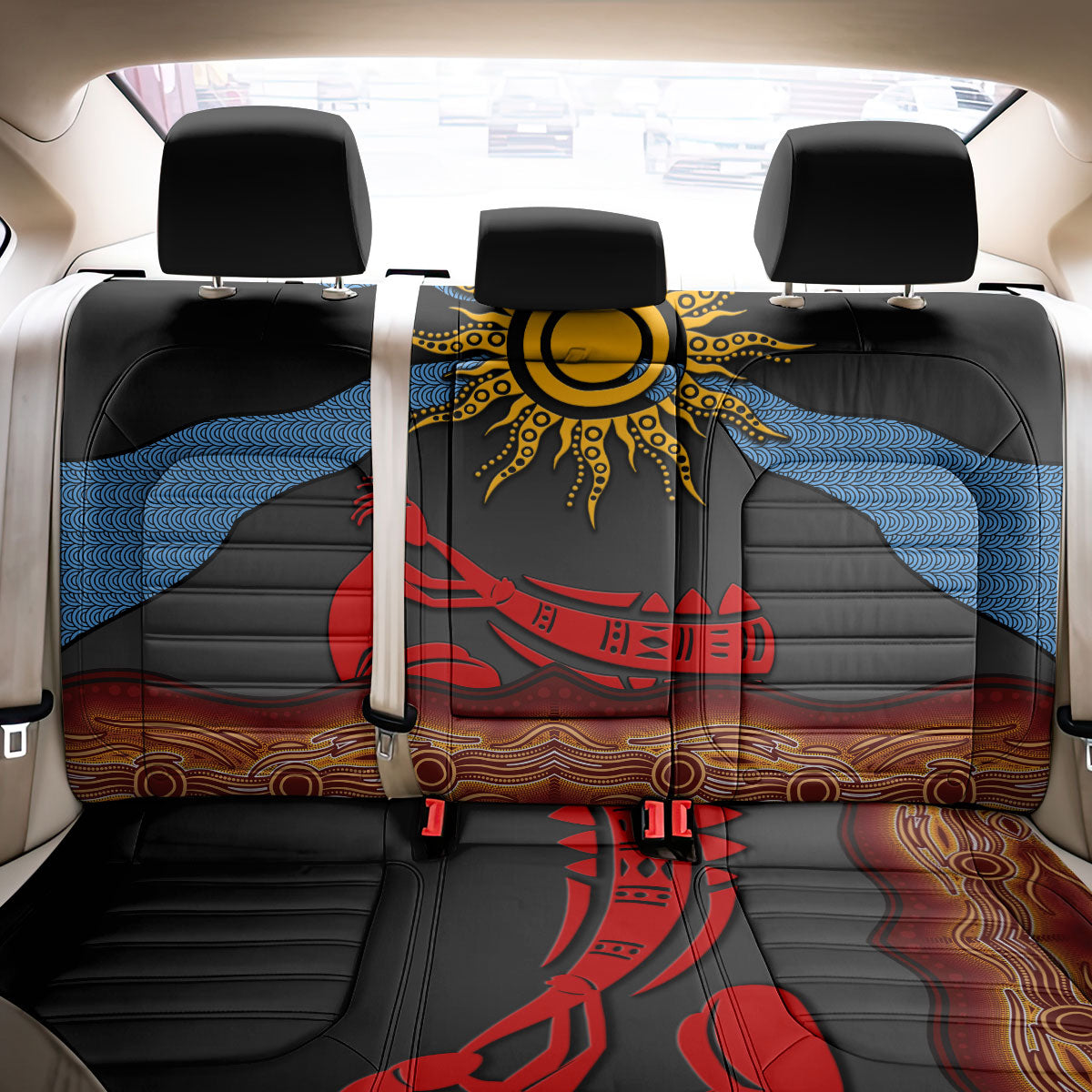 Didgeridoo Back Car Seat Cover Australian Aboriginal Sun Motif Indigenous Art