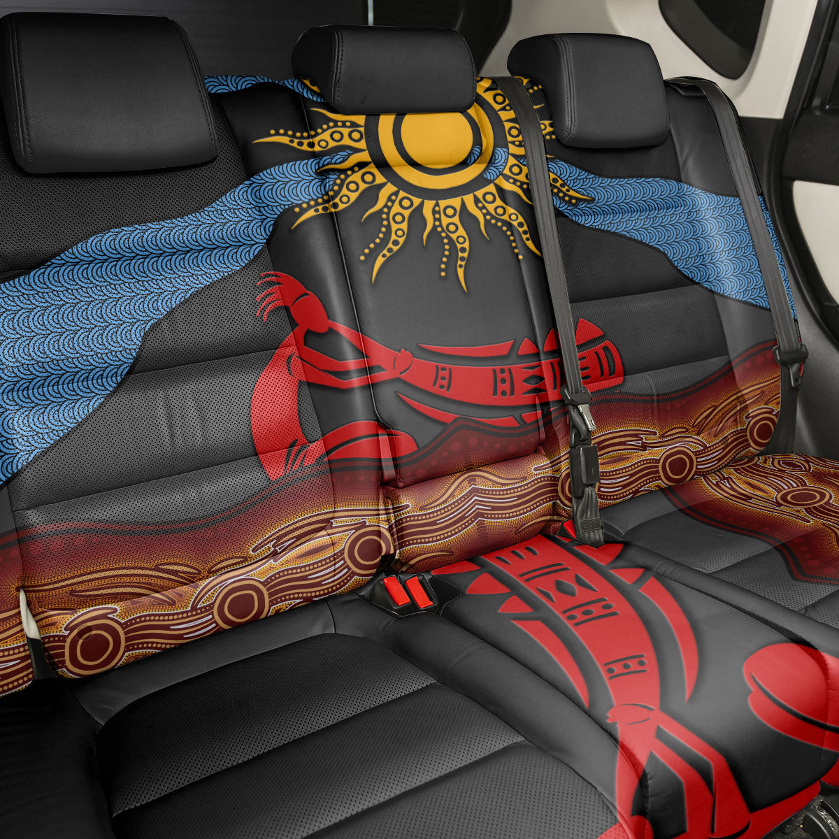 Didgeridoo Back Car Seat Cover Australian Aboriginal Sun Motif Indigenous Art