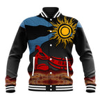 Didgeridoo Baseball Jacket Australian Aboriginal Sun Motif Indigenous Art