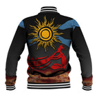 Didgeridoo Baseball Jacket Australian Aboriginal Sun Motif Indigenous Art