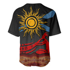 Didgeridoo Baseball Jersey Australian Aboriginal Sun Motif Indigenous Art