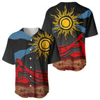 Didgeridoo Baseball Jersey Australian Aboriginal Sun Motif Indigenous Art