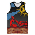 Didgeridoo Basketball Jersey Australian Aboriginal Sun Motif Indigenous Art