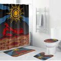Didgeridoo Bathroom Set Australian Aboriginal Sun Motif Indigenous Art