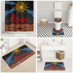 Didgeridoo Bathroom Set Australian Aboriginal Sun Motif Indigenous Art