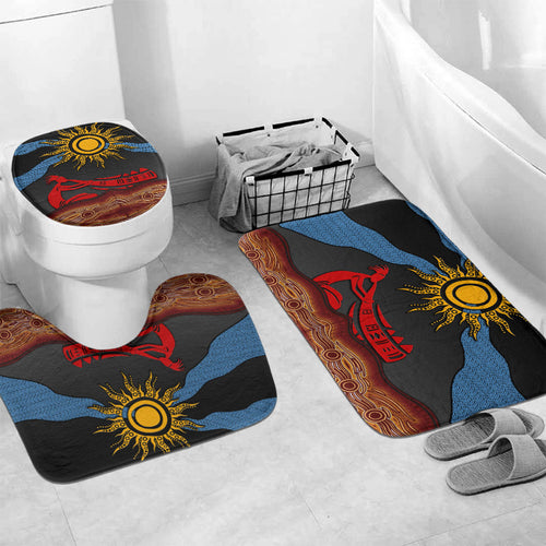 Didgeridoo Bathroom Set Australian Aboriginal Sun Motif Indigenous Art