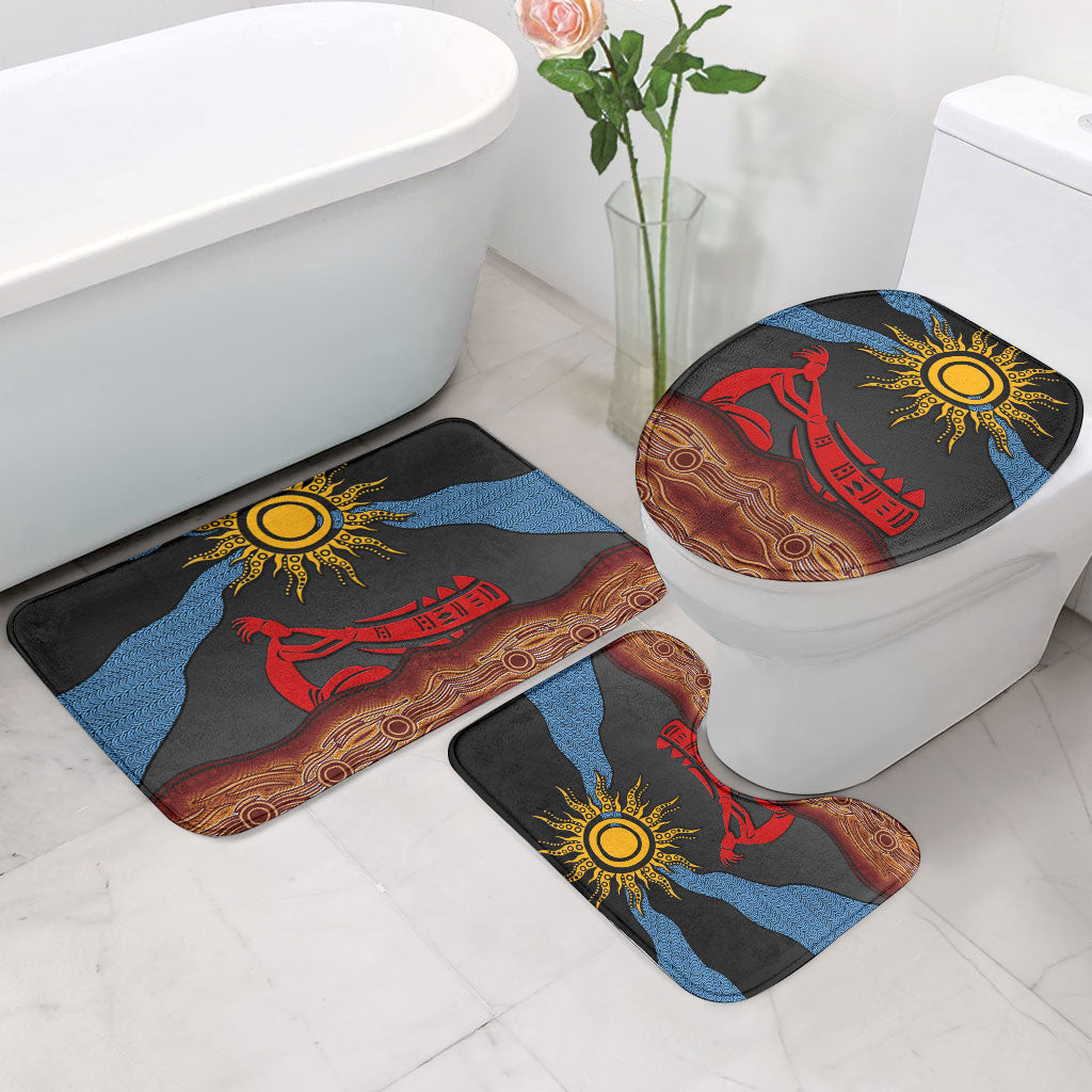 Didgeridoo Bathroom Set Australian Aboriginal Sun Motif Indigenous Art
