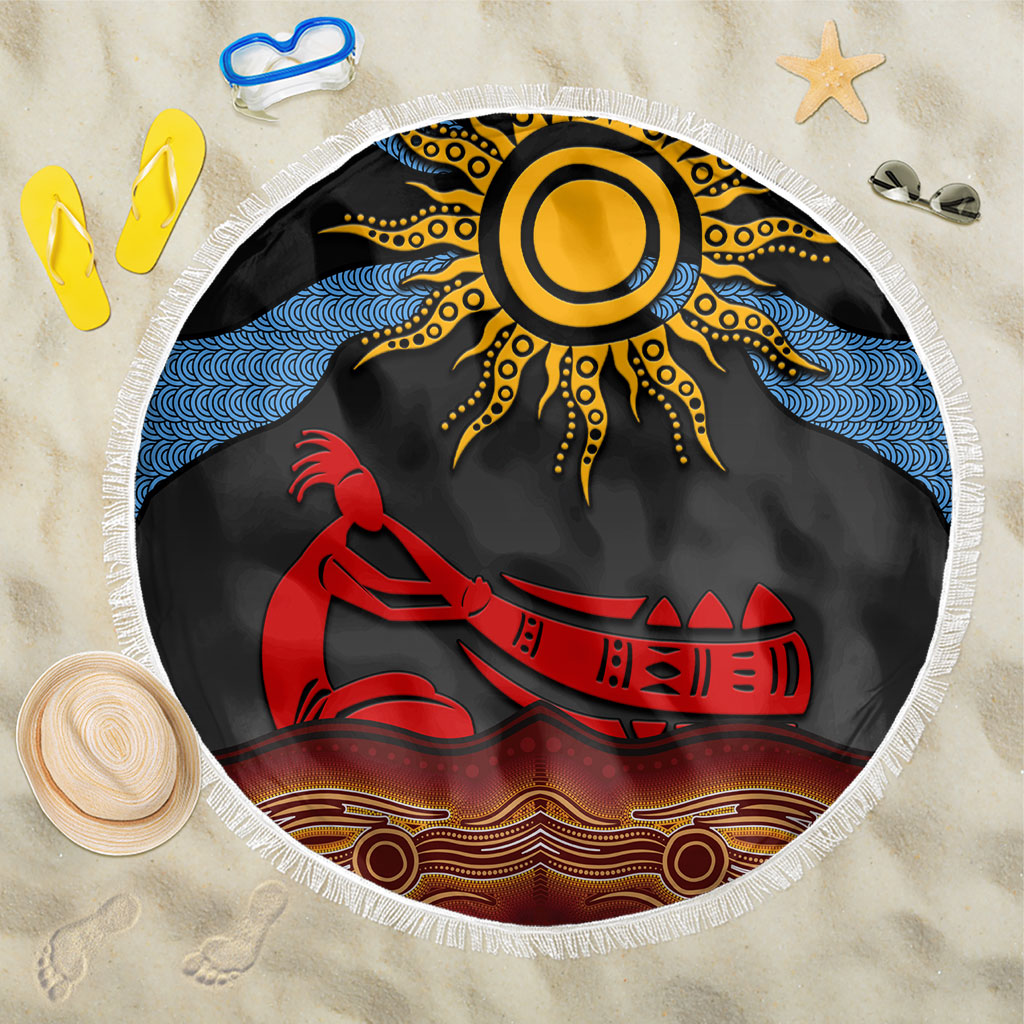 Didgeridoo Beach Blanket Australian Aboriginal Sun Motif Indigenous Art