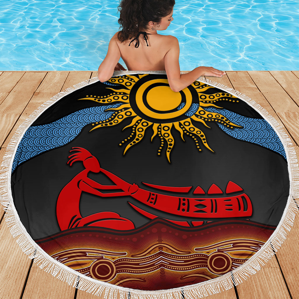 Didgeridoo Beach Blanket Australian Aboriginal Sun Motif Indigenous Art