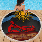 Didgeridoo Beach Blanket Australian Aboriginal Sun Motif Indigenous Art