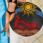 Didgeridoo Beach Blanket Australian Aboriginal Sun Motif Indigenous Art