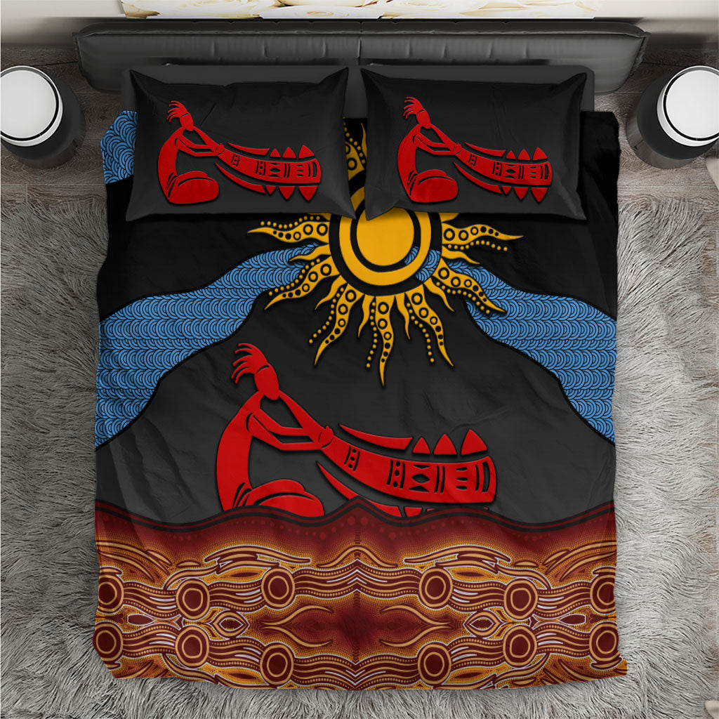 Didgeridoo Bedding Set Australian Aboriginal Sun Motif Indigenous Art