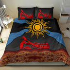 Didgeridoo Bedding Set Australian Aboriginal Sun Motif Indigenous Art