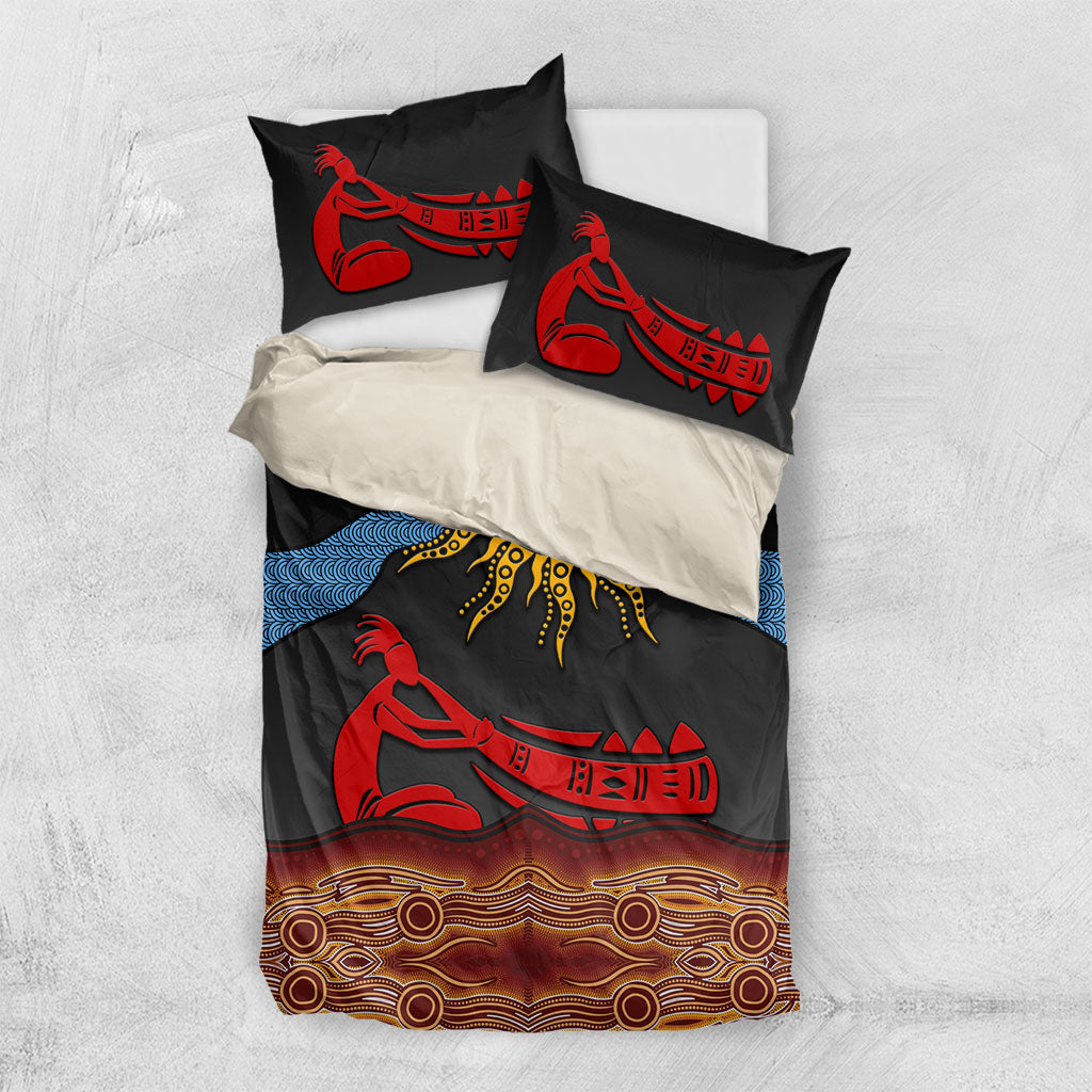 Didgeridoo Bedding Set Australian Aboriginal Sun Motif Indigenous Art