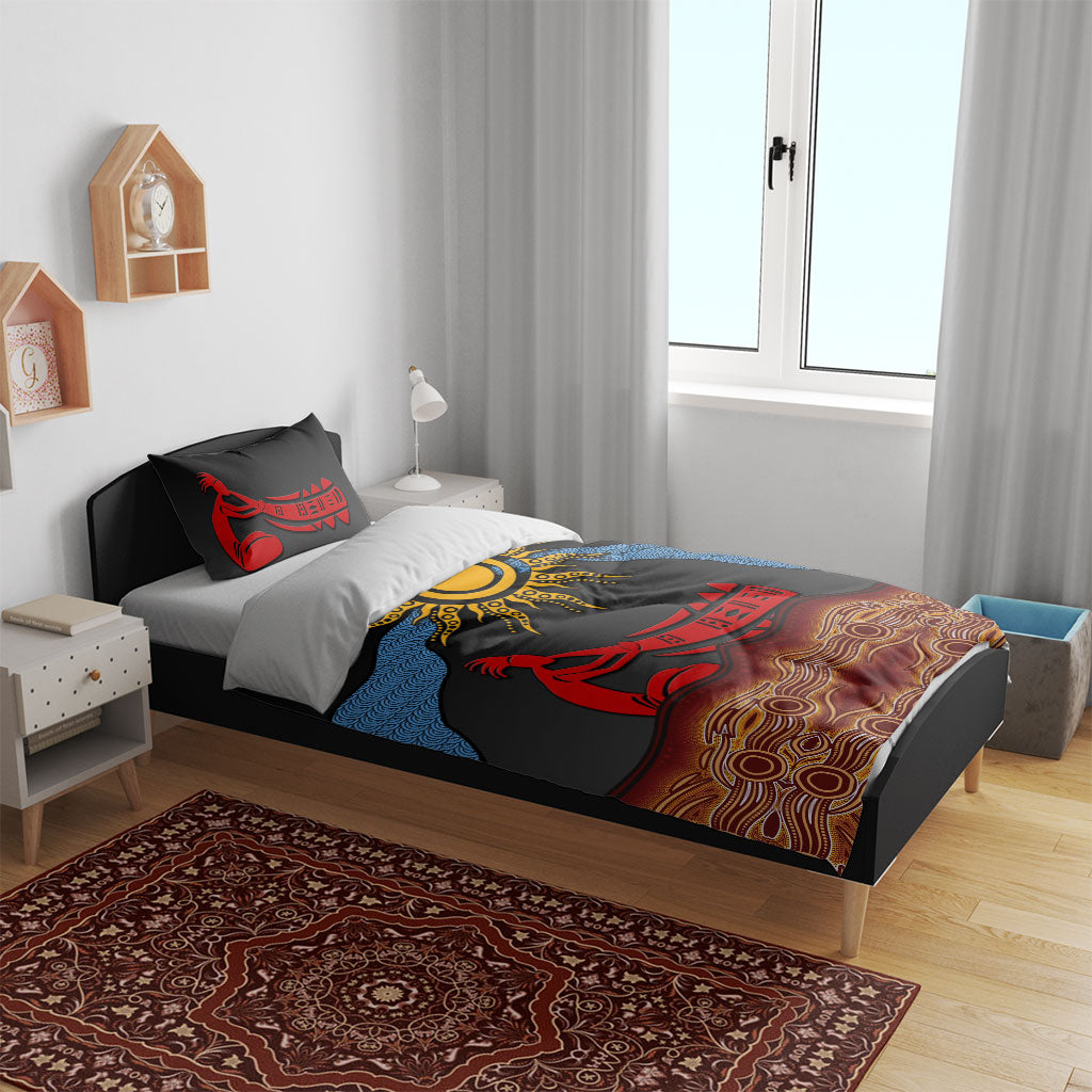 Didgeridoo Bedding Set Australian Aboriginal Sun Motif Indigenous Art