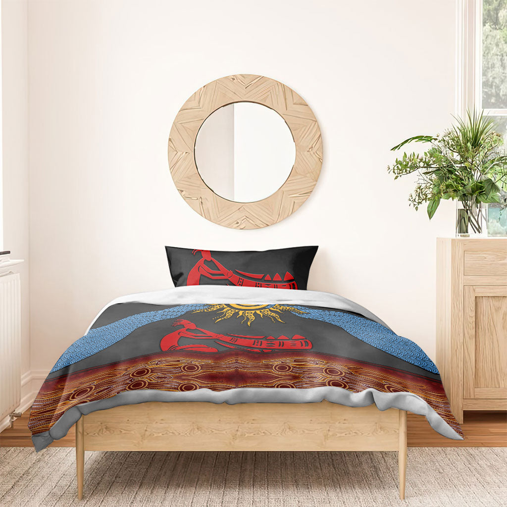 Didgeridoo Bedding Set Australian Aboriginal Sun Motif Indigenous Art