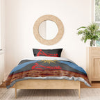 Didgeridoo Bedding Set Australian Aboriginal Sun Motif Indigenous Art